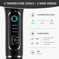 Lisseur-sécheur de cheveux 300W, passage de l'état humide à l'état sec en une seule étape, écran LED, 180-230°C, chauffage rapide PTC, plaque en céramique, protection contre la surchauffe