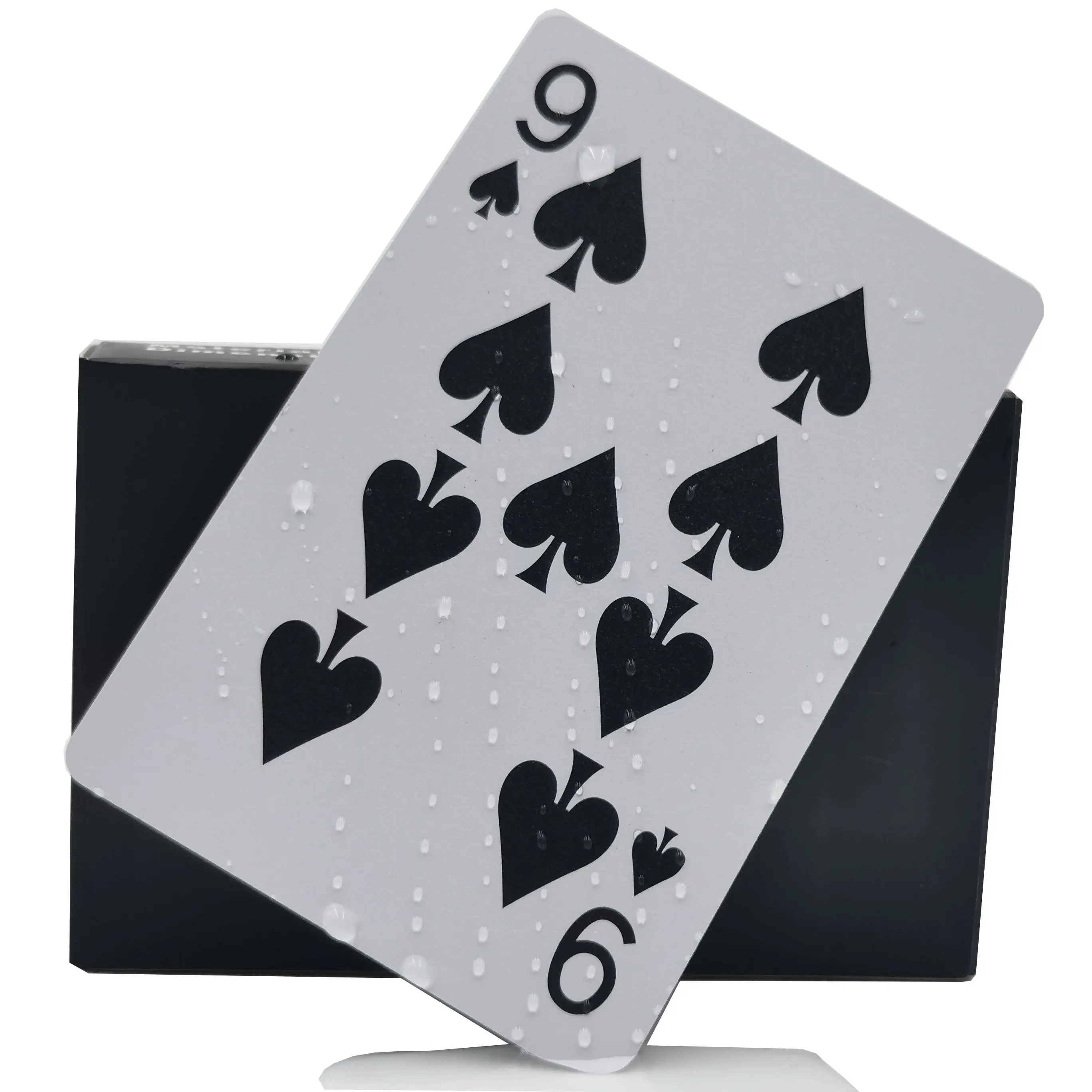 블랙 인덱스 포커 카드 놀이 100% 플라스틱 PVC 사용자 정의 로고 일반 공장 대량 사용자 정의 카드 앞면과 뒷면