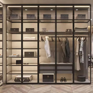 Porta di vetro <span class=keywords><strong>armadio</strong></span> <span class=keywords><strong>armadio</strong></span> in legno in <span class=keywords><strong>alluminio</strong></span> <span class=keywords><strong>armadio</strong></span> per la camera da letto per bambini e adulti melamina <span class=keywords><strong>armadio</strong></span> organizzatore - Product Image 5