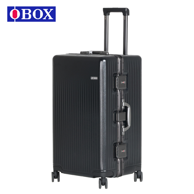 Obox Luggage Suitcase Trolley Case with Universal Wheels Password Lock Travel Case Retro with Charging Port