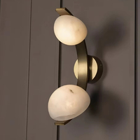Lampe murale LED en albâtre naturel AB, simple et moderne, design post-moderne, pour salon, chambre à coucher, chevet, hôtel, vente en gros