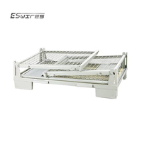 Palettes d'entrepôt robustes personnalisables de 1200 kg, paniers métalliques pliables, cages de stockage métalliques