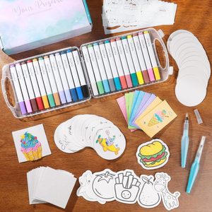 Ma thuật 3D bọt kết cấu bức tranh vải xốp tờ giấy phun nghệ thuật thủ công vẽ Kit với bàn chải nước bút - Product Image 6