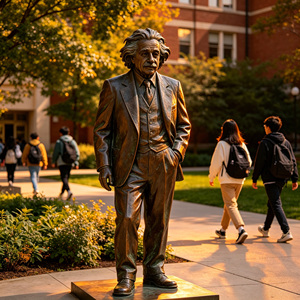 Estatua de Bronce de Einstein a Tamaño Real, Personalizada de Fábrica, Escultura de Retrato de un Famoso Científico, Ideal para Arte en Escuelas y Campus - Product Image 2