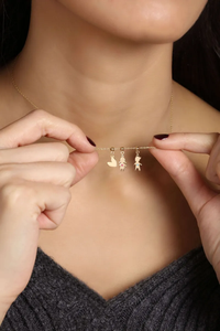 Collar con Colgante de Corazón con Siluetas de Niños en Acero Inoxidable 316L Chapado en Oro de 18K Jietao, Joyería Sentimental con Corazón Esmaltado Personalizado para Mujer - Product Image 4