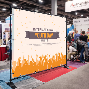 ขาตั้งแบนเนอร์พกพา DB Wholesale ขนาด 10 x 8 ฟุต ปรับได้ สำหรับงานแสดงสินค้า วัสดุไวนิลนำกลับมาใช้ใหม่ได้ - Product Image 2