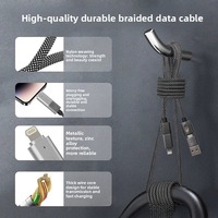 Câble USB magnétique tressé en nylon 4 en 1, charge rapide 100W, connecteur en alliage de titane, transfert de données rapide, personnalisation possible