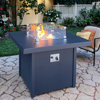 Table de foyer extérieur carré de 30 pouces avec brûleurs en acier inoxydable au gaz propane de 55 000BTU