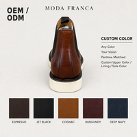 Bottes Chelsea en cuir véritable pour hommes, à enfiler, avec panneau élastique, semelle en EVA et crêpe, confortables pour l'hiver, respirantes, chaussures habillées décontractées et élégantes
