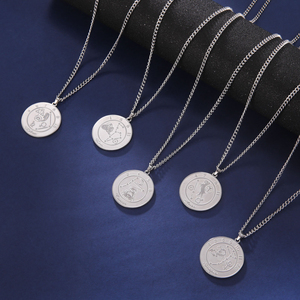 Myshape Vintage Collier du Zodiaque en Acier Inoxydable 12 Constellations Astrologie <span class=keywords><strong>Signe</strong></span> Étoile Longue Boîte Chaîne pour Hommes Femmes Anniversaire - Product Image 1