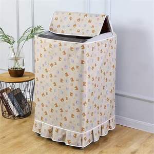 Housse de machine à laver à chargement par le haut Lida, imperméable, anti-poussière, épaissie, pour balcon, motif ours bleu - Product Image 4