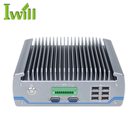 Iwill H110 Puce PC industriel sans ventilateur Dual LAN 6 COM avec fonction CAN Ordinateur embarqué Stock Boîtier en alliage d'aluminium