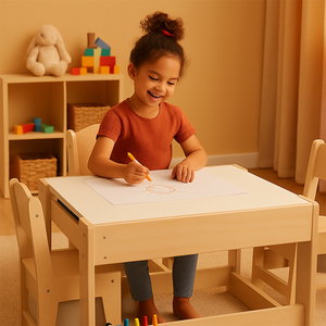 Eduland Montessori trẻ em bằng gỗ bàn ghế thiết lập trường mầm non lưu trữ chỗ ngồi Vườn Ươm nghiên cứu đọc sách góc thân thiện với môi - Product Image 5