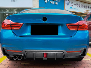Glänzend Schwarze Autoteile Einseitiger Einzelauslass Heckdiffusor mit LED für BMW 4er F32 F36 2014-2019 - Product Image 4