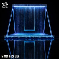 Fontaine numérique à rideau d'eau Water Crown en acier inoxydable, éclairée aux lumières lavande, pour événements nocturnes, bars, jardins et fêtes en extérieur