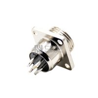 Conector Circular Serie GX GX12, Receptáculo de Terminal de Tornillo, Conector Macho de 4 Orificios para Soldar, Plateado