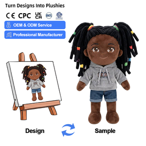 Bambole Afroamericane Personalizzate dai Produttori, Giocattoli di Peluche Super Morbidi con Imbottitura in Cotone PP per Bambini - Product Image 3