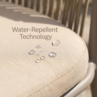 Chaise de salle à manger en rotin tressé durable et écologique pour l'extérieur, fauteuil de jardin avec structure en aluminium, coussin imperméable pour patio et terrasse