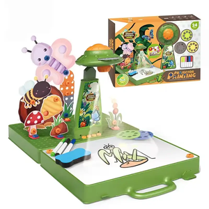 Nouveau jouet <span class=keywords><strong>d</strong></span>'apprentissage précoce 3 en 1 enfant Projection planche à <span class=keywords><strong>dessin</strong></span> bricolage assemblage vis bloc jouets pour enfants cadeaux - Product Image 1
