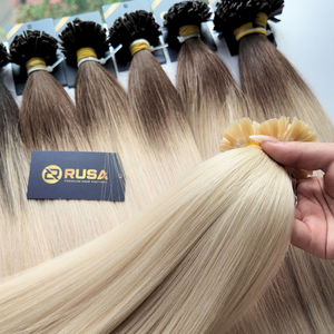 Extensions de cheveux I-Tip vierges vietnamiennes Rusa Hair à pointe plate, personnalisées, super double drawn, double trame machine, 10-34 pouces, vente en gros - Product Image 6
