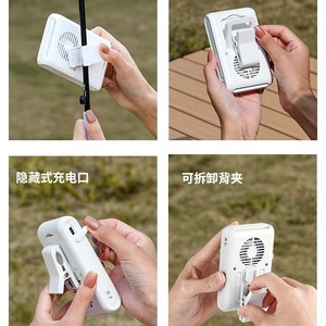 Mini Ventilador USB Portátil con Clip para el Cuello, Recargable, en Blanco, Gris y Rosa, con 8-12 Horas de Duración, Motor DC F92 - Product Image 5