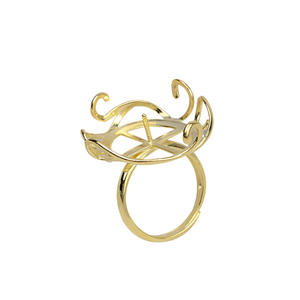 Wenchi S925 Argent, Anneau ajouré à motif floral et dentelle incrustée, avec perle baroque et serti creux, 1802, Composants de bijoux DIY - Product Image 5