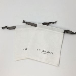 Eco Friendly White Canvas Reusable Bags Cosmetic Dust <b>Drawstring</b> <b>Pouch</b> - Product Image 4