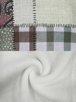 Pull tricoté patchwork pour femme 2026, imprimé vintage Paisley à carreaux, col en V, manches longues, 100 % polyester, motif numérique