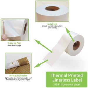 Doublure thermique directe <span class=keywords><strong>Blackmark</strong></span> blanc sans étiquette autocollant de code à barres rouleaux d'étiquettes d'étagère de supermarché pour imprimante Honeywell Epson Zebra - Product Image 6