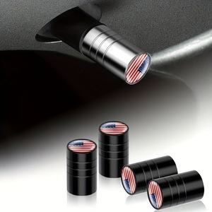 Tapas de Válvula con Bandera Americana, Tapas de Goma Negra para Neumáticos sin Cámara, Protectores de Polvo para Autos, Motocicletas y Bicicletas - Product Image 1