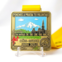 Médaille personnalisée en alliage de zinc moulé sous pression, thème sportif, imitation antique, paysage moderne, tourisme, artisanat métallique, récompense avec ruban imprimé