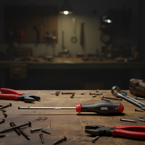 Destornillador de 324 mm de longitud con mango rojo y negro para tareas de reparación de precisión - Product Image 3