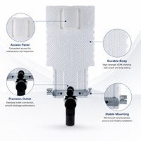 WC intelligent mural en acier inoxydable avec réservoir d'eau dissimulé, chasse d'eau manuelle, vidange au sol, 8L, design moderne, pour salle de bain professionnelle