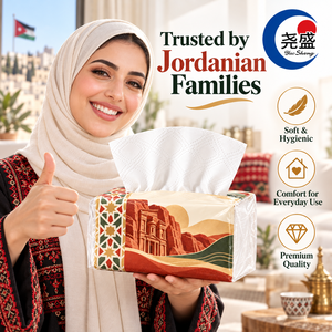 Boîte de mouchoirs personnalisée avec logo, impression <span class=keywords><strong>Jordan</strong></span> Petra Wadi Rum, mouchoirs doux gaufrés blancs, vente en gros - Product Image 3