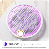 Nouvelle Lampe Anti-Moustiques Électrique Murale Pliable 2-en-1 pour Usage Domestique, Alimentée par Batterie au Lithium, avec Flamme UV pour Moustiques