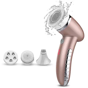 4 In 1 Sonic Vibration <span class=keywords><strong>Mini</strong></span> Face Cleaner pulizia profonda dei pori massaggio elettrico per il viso spazzola per la pulizia del viso impermeabile - Product Image 1