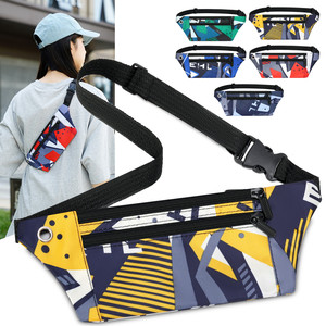 Oxford Cloth Waist Bag Geometric Pattern Sports Outdoor Running Fanny Pack for Men Women Chest Bag Anti Theft Phone Storage - Product Image 4