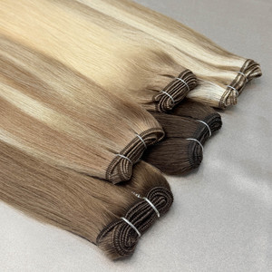 Extensiones de Cabello Natural Europeo Virgen Remy de Primera Calidad, 100 Gramos, Liso Sedoso, Doble Trama a Máquina, Adhesivas, 12-30 Pulgadas, Teñidas - Product Image 2