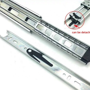 Corredera de cesta metálica extraíble para cocina, de tres extensiones, con rodamientos de bolas, de montaje inferior - Product Image 2