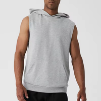 Sweat-shirt sans manches en molleton français pour homme avec logo personnalisé, style streetwear, tricoté, décontracté, pour le sport