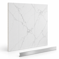 Panneau mural en marbre UV WYRAX 1220x2440mm 3.2mm Blanc Panda Brillant Imperméable pour Douche et Salle de Bain d'Hôtel