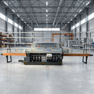 Máquina pulidora de bordes de vidrio vertical de 9 motores con control PLC para vidrio de construcción - Product Image 1