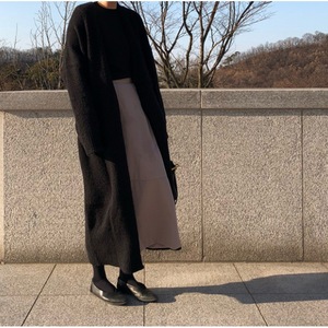 Herbst Winter Damen Chic <span class=keywords><strong>Korean</strong></span> <span class=keywords><strong>Style</strong></span> Lang gestrickte Strickjacke Over-the-Knee Schnür-Split Single Breasted <span class=keywords><strong>Loose</strong></span> Sweater - Product Image 5