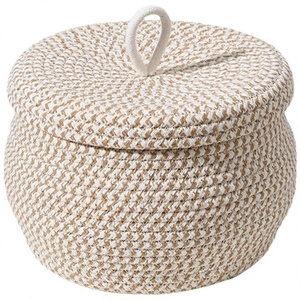 Modern <b>Toy</b> <b>Baskets</b> <b>Storage</b> Kids Small Woven Cotton Rope <b>Basket</b> 7 Collapsible Multifunctional Handles Mini Color Blanket Rainbow - Product Image 4
