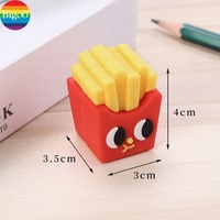 Taille-crayon manuel 3D à trou unique en caoutchouc souple alimentaire mignon avec des conceptions mixtes personnalisées pour l'école et les enfants