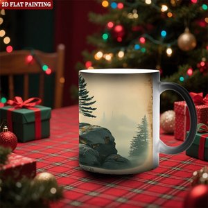 Frosted Black 11oz <b>Ceramic</b> <b>Mug</b> Heat Activated Color Changing Cup Sublimation Blank For Custom Design - Product Image 2