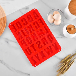 <b>Silicone</b> Letter Molds Red 26 Letters Cake <b>Baking</b> Chocolate Mold Kitchen DIY Tools Dishwasher Safe - Product Image 3