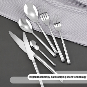<b>Table</b> Cutlery Sets Handle Flatware Silver Knives Spoon Fork Stainless Steel Silver Cutlery Set For Wedding Party Birthday - Product Image 4