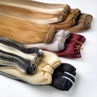 Extensions de cheveux Genius Weft, sans couture, indétectables, tissées à la main, cheveux vierges européens Remy, lisses et soyeux, commande en gros