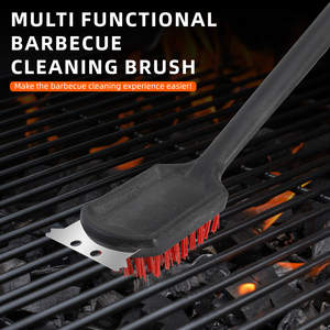 Cepillo de limpieza <span class=keywords><strong>para</strong></span> parrilla de 19.6'' con mango largo y raspador, cepillo de limpieza <span class=keywords><strong>para</strong></span> barbacoa 2 en 1 de alta resistencia, herramientas duraderas <span class=keywords><strong>para</strong></span> cocina exterior <span class=keywords><strong>para</strong></span> carbón. - Product Image 5